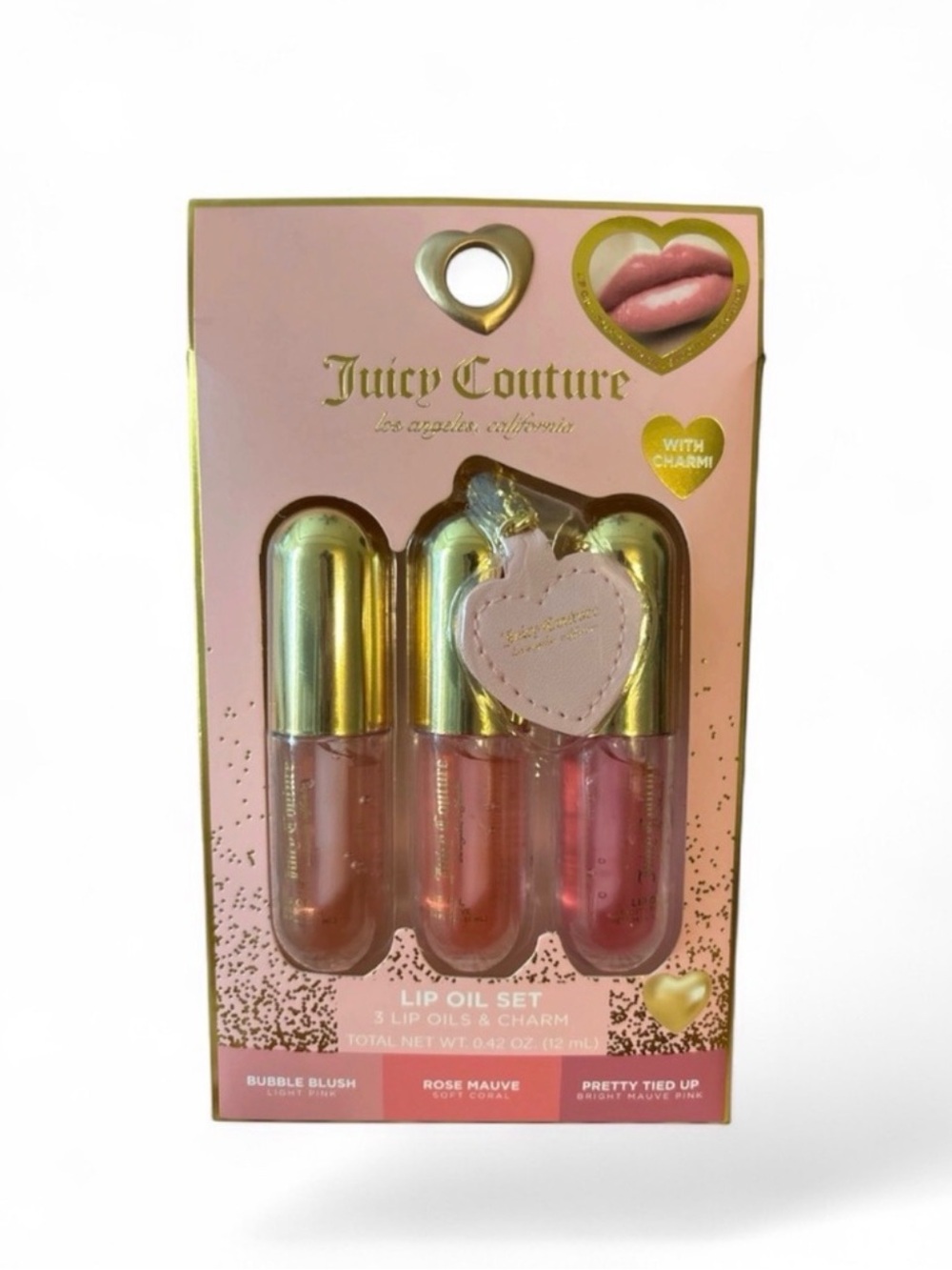 Juicy Couture Lip Oil Set, 3 Piece with Heart Charm